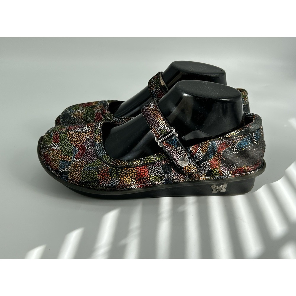 Algeria Mary Jane Painterly Leather Clog Mosaic‎ Belle Multi Workwear Comfort